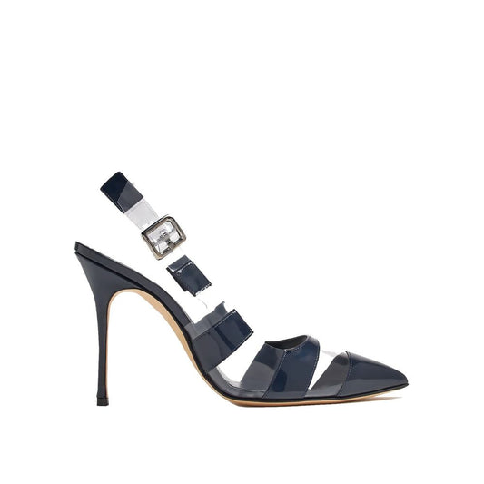 Blue Calfskin High Heel Pumps