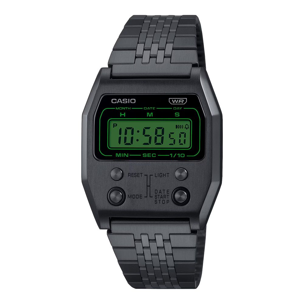 Black Stainless Steel Digital Watch