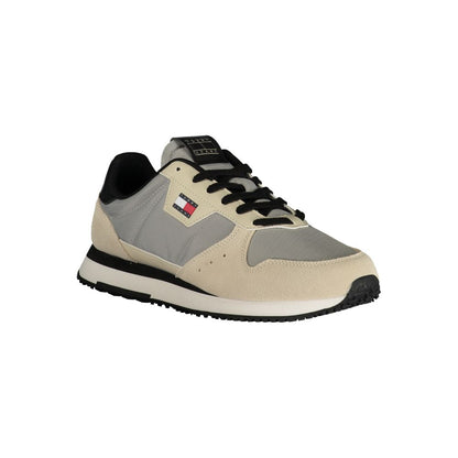 Gray Leather Men Sneaker