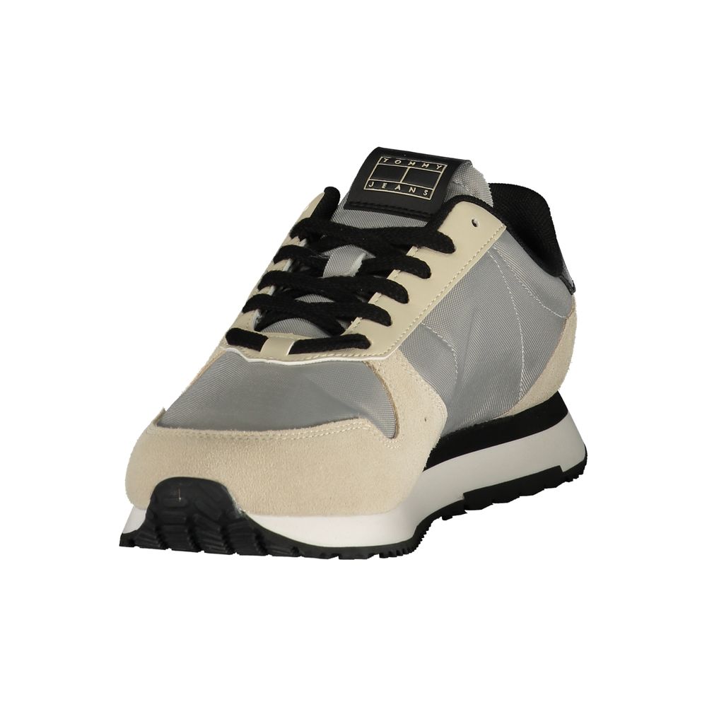 Gray Leather Men Sneaker