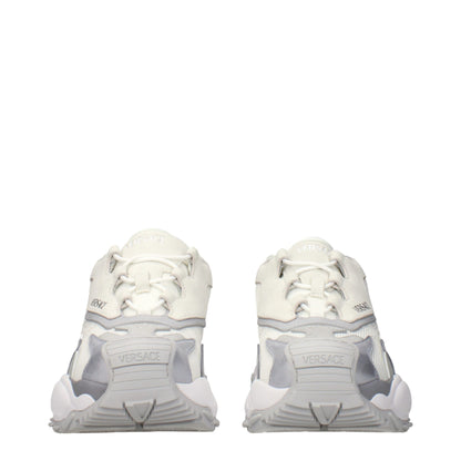 White Fabric Chunky Sneakers