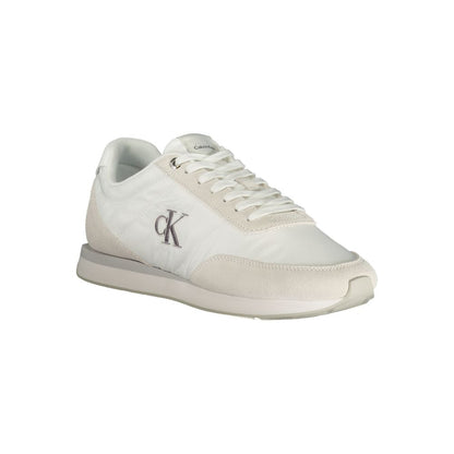 White Polyester Men Sneaker