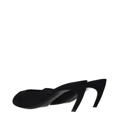 Black Fabric Sandals