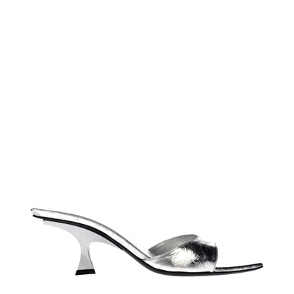 Gray Leather Sandals