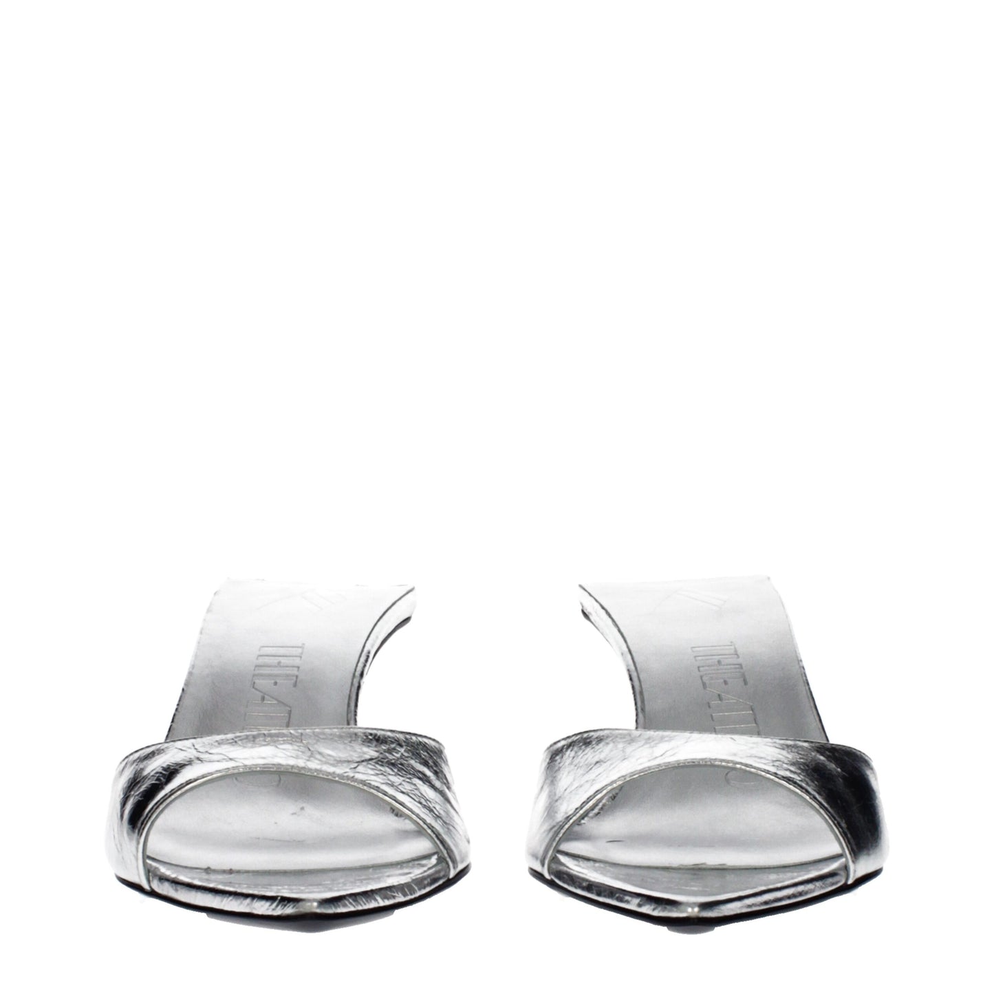 Gray Leather Sandals