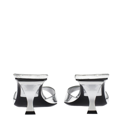 Gray Leather Sandals