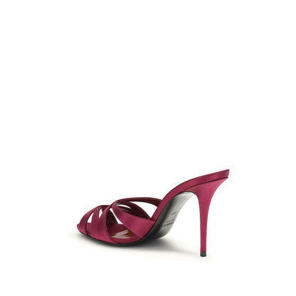 Bordeaux Silk Stiletto Heel Sandals