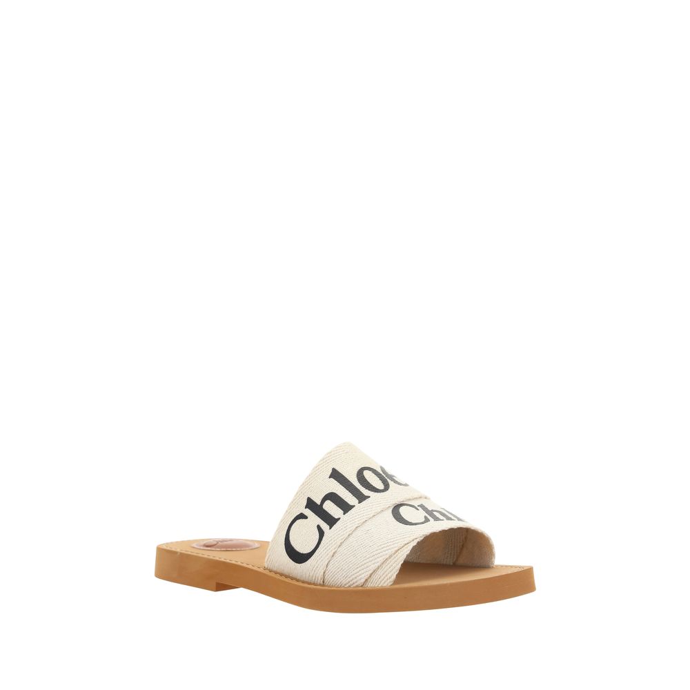 White Rubber Flat Sandals