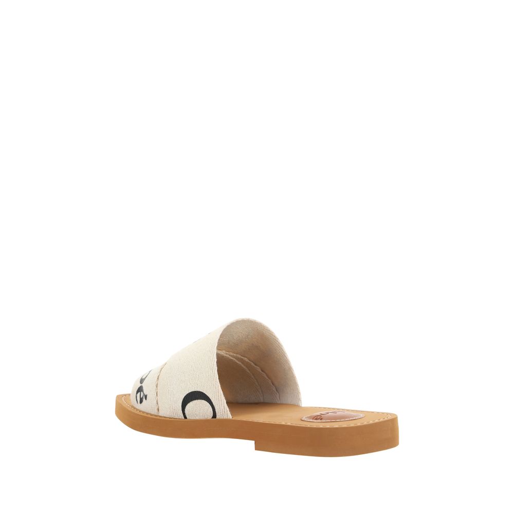 White Rubber Flat Sandals