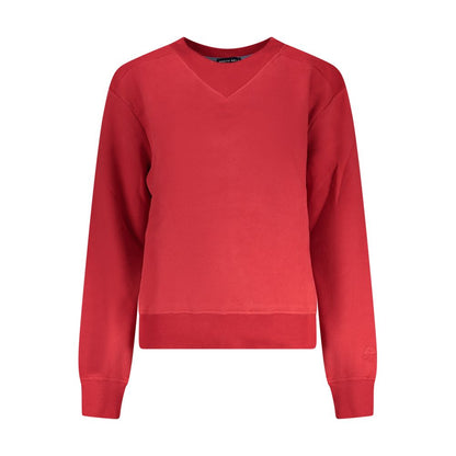 Red Cotton Women Sweatshirt