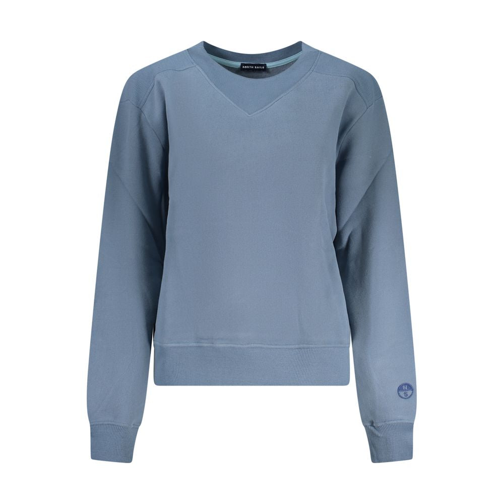 Blue Cotton Women Sweatshirt