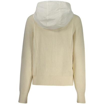 White Polyester Women Cardigan