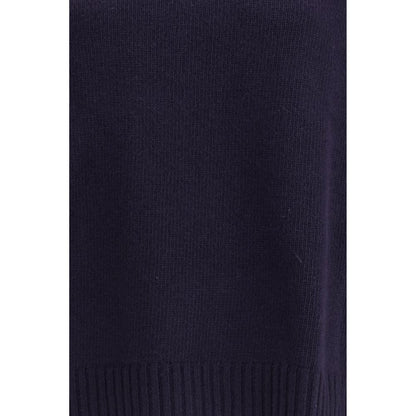 Blue Fleece Wool Turtleneck