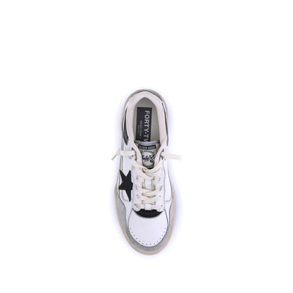 White Calf Leather Bos Taurus Chunky Sneakers