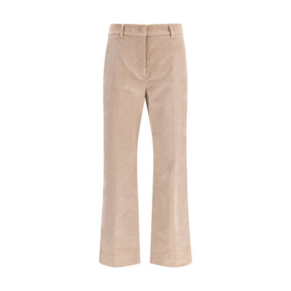 Beige Cotton Casual Pants