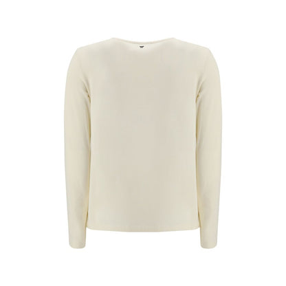 Cream Cotton Long Sleeve T-Shirt