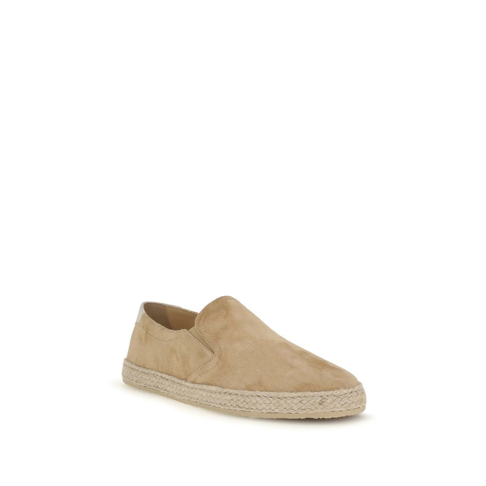 Beige Calf Leather Bos Taurus Espadrilles