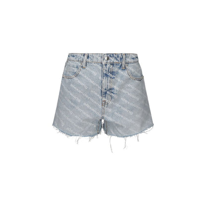 Blue Cotton Bermuda Shorts