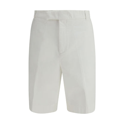 White Polyester Bermuda Shorts