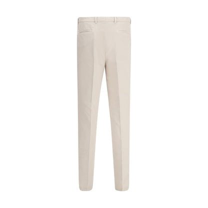 Cream Cotton Casual Pants