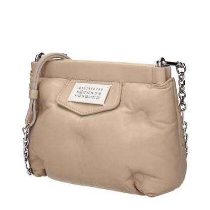 Beige Leather Crossbody Bag
