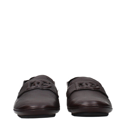 Brown Leather Slip-On Loafers