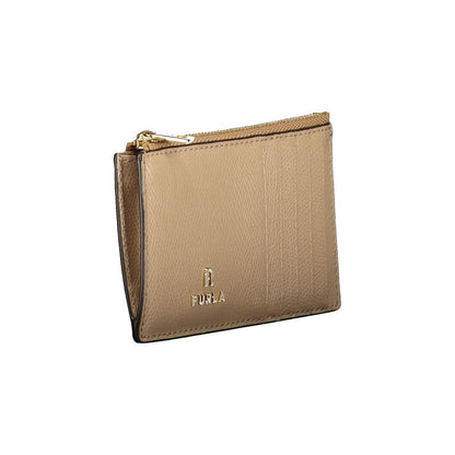 Beige Leather Women Wallet