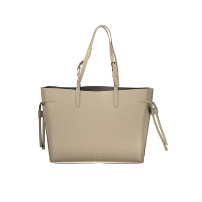 Beige Leather Women Handbag