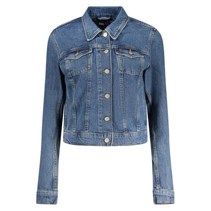 Blue Cotton Women Jacket