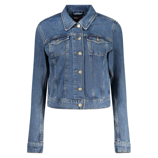 Blue Cotton Women Jacket