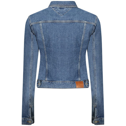 Blue Cotton Women Jacket