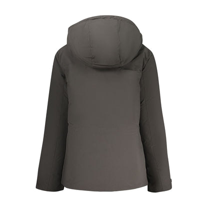 Black Polyester Women's Parka Jacket