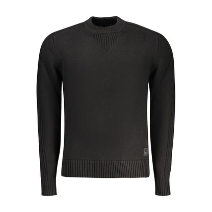 Black Cotton Men Sweater