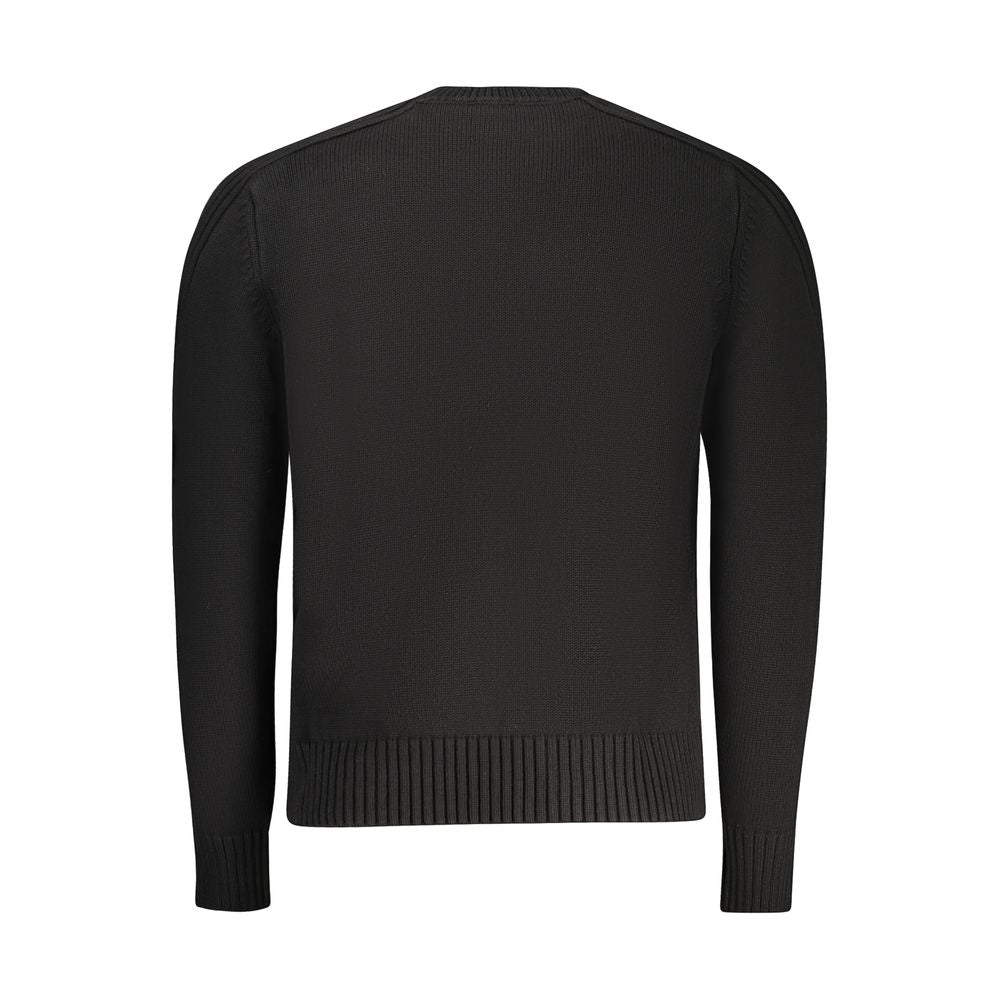 Black Cotton Men Sweater