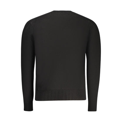 Black Cotton Men Sweater