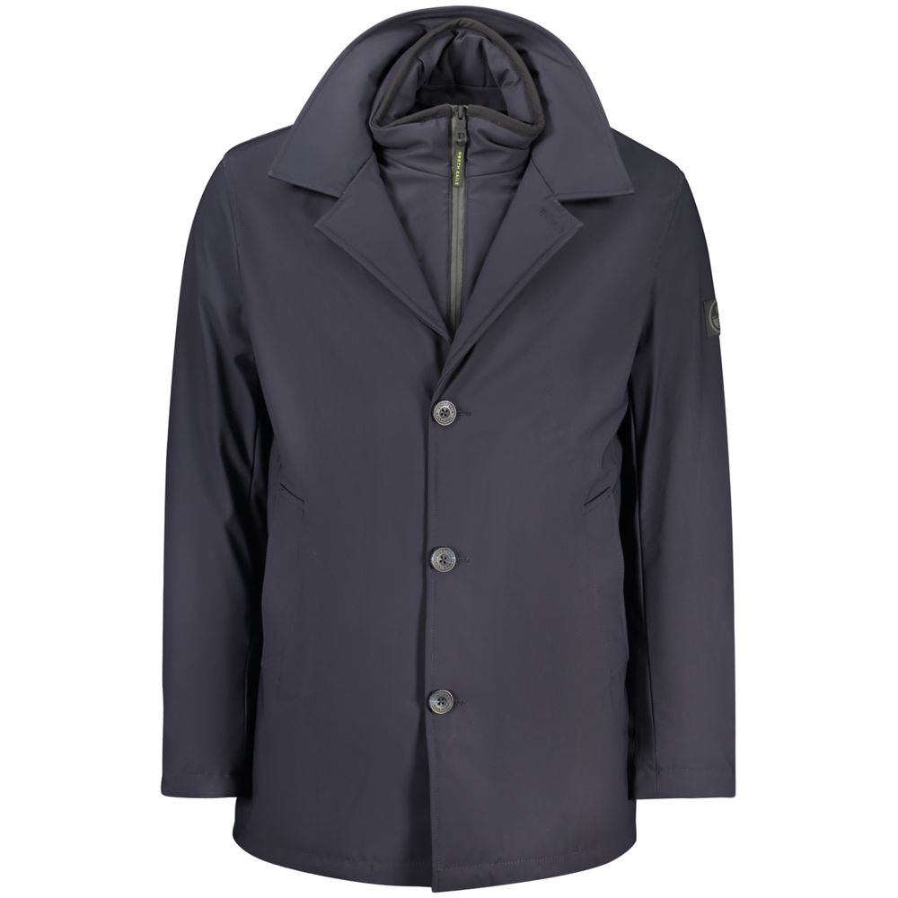 Blu Polyester Men's Jacket