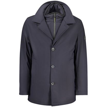 Blu Polyester Men's Jacket