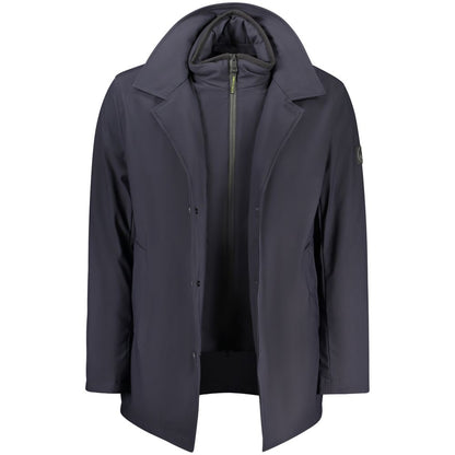 Blu Polyester Men's Jacket