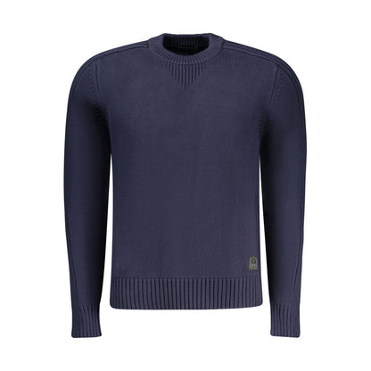 Blue Cotton Men Sweater