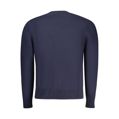 Blue Cotton Men Sweater