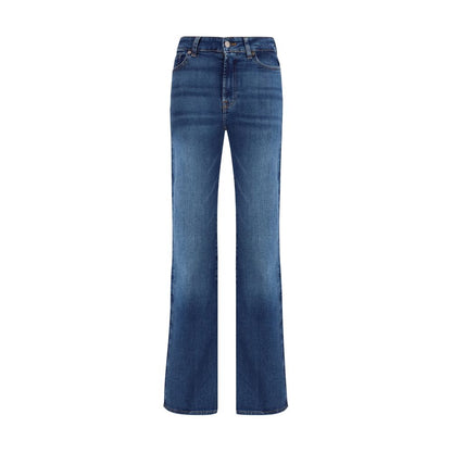 Blue Cotton Bootcut Jeans