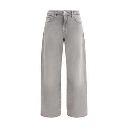 Gray Cotton Relaxed Fit Jeans