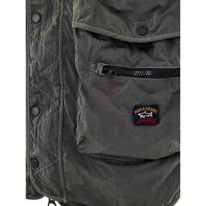 Gray Polyester Sleveless Jacket