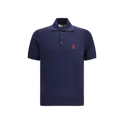 Blue Cotton Polo Shirt