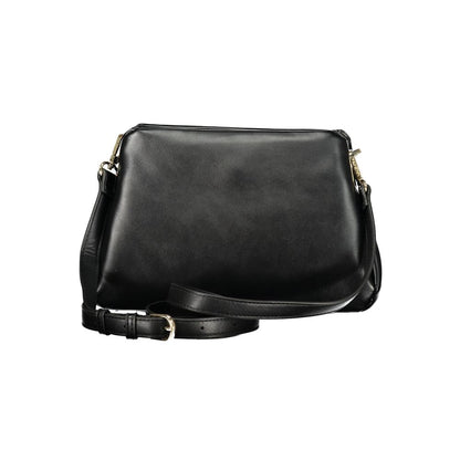 Black Polyurethane Women Handbag