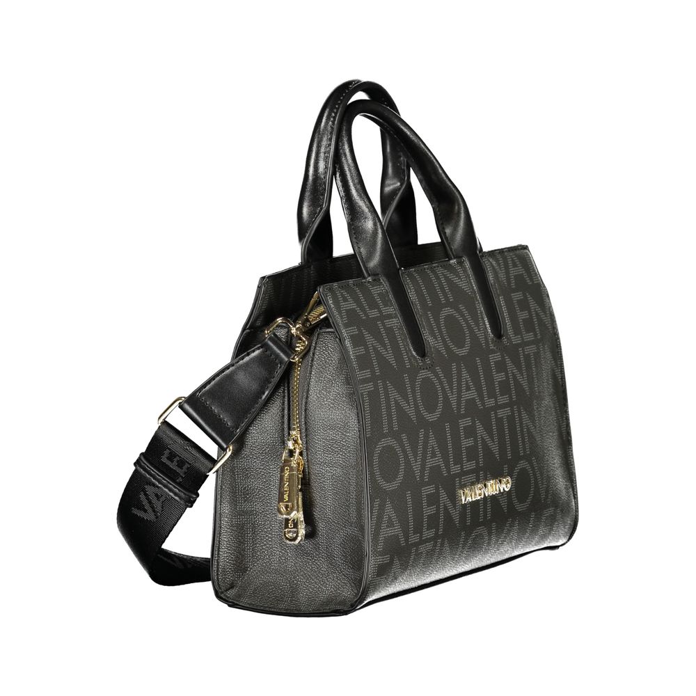 Black Polyurethane Women Handbag