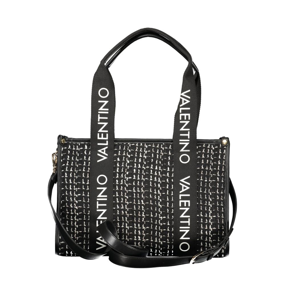 Black Polyester Women Handbag