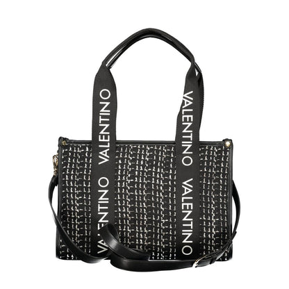 Black Polyester Women Handbag