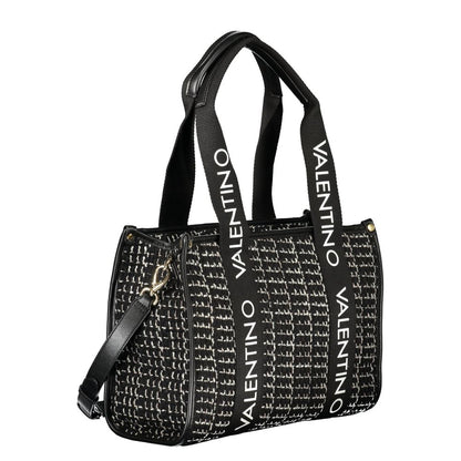 Black Polyester Women Handbag