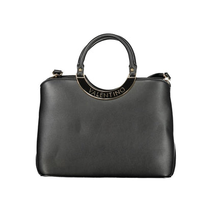 Black Polyurethane Women Handbag